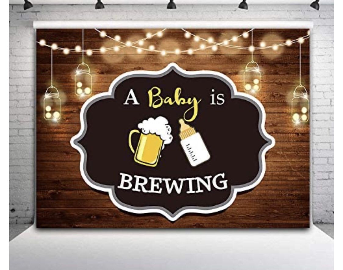 7x5 A Baby Is Brewing Backdrop 