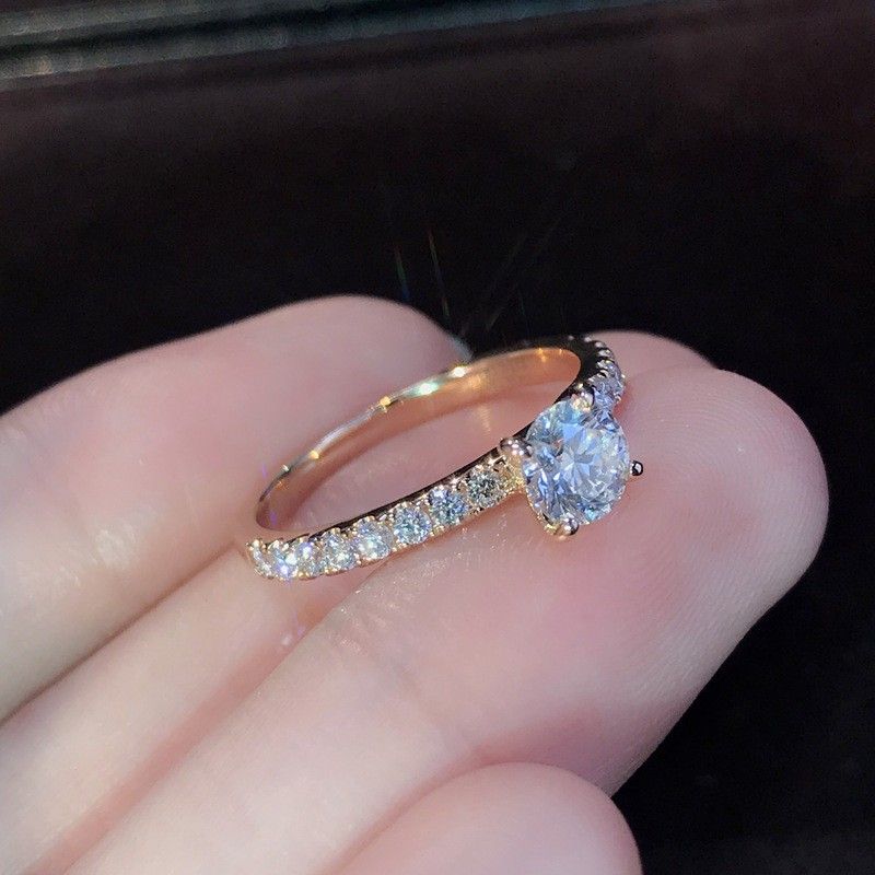 "Dainty Refine Crystal Pure Round Beautiful Ring for Women, K880
