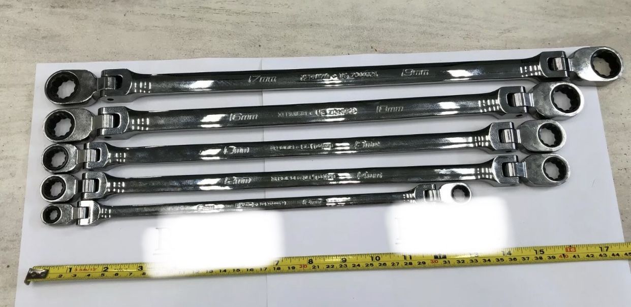 Snapon Tools USA NEWEST METRIC 5PC Double Flex Ratcheting Wrench Set