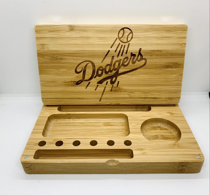 LA Dodgers Laser Engraved Bamboo High Quality Rolling Tray