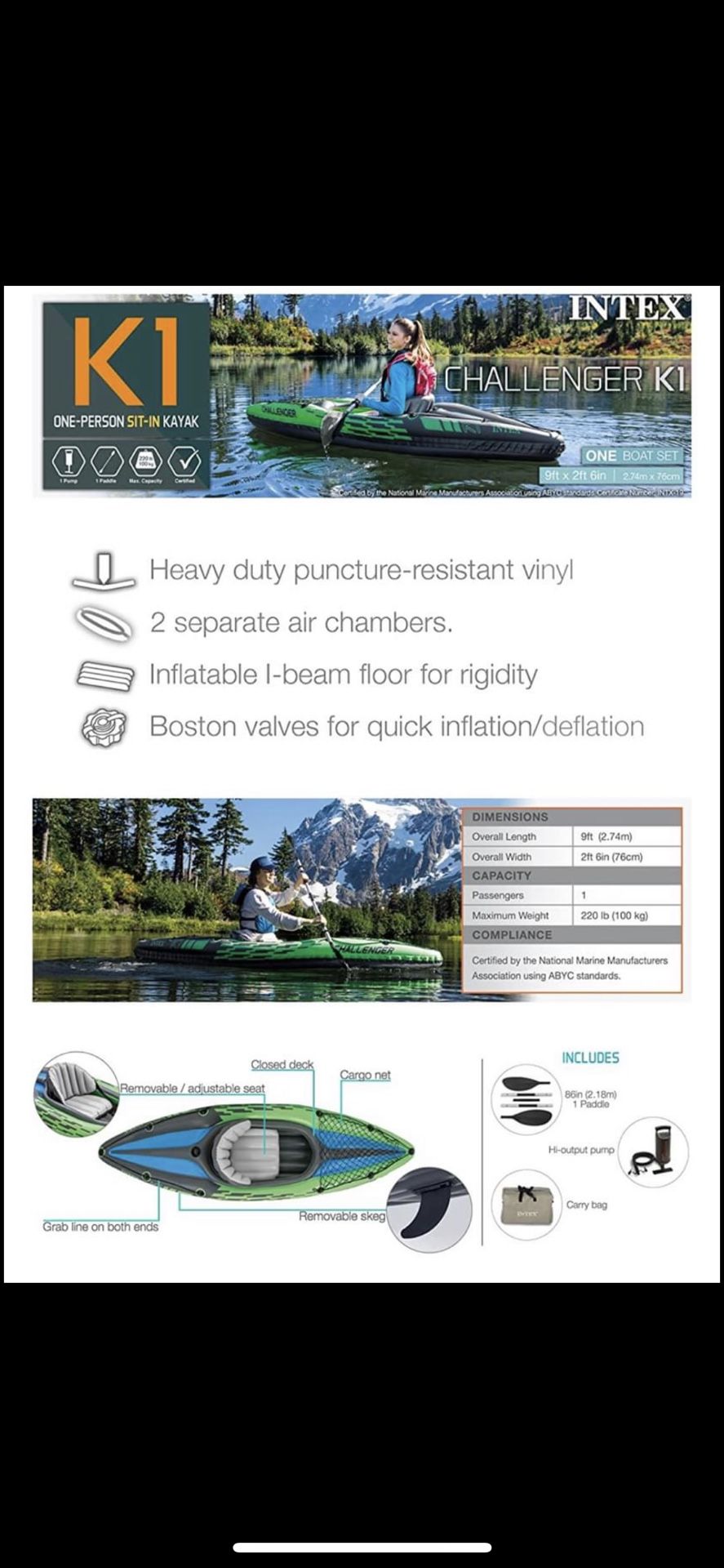 Intex Challenger K1 Kayak