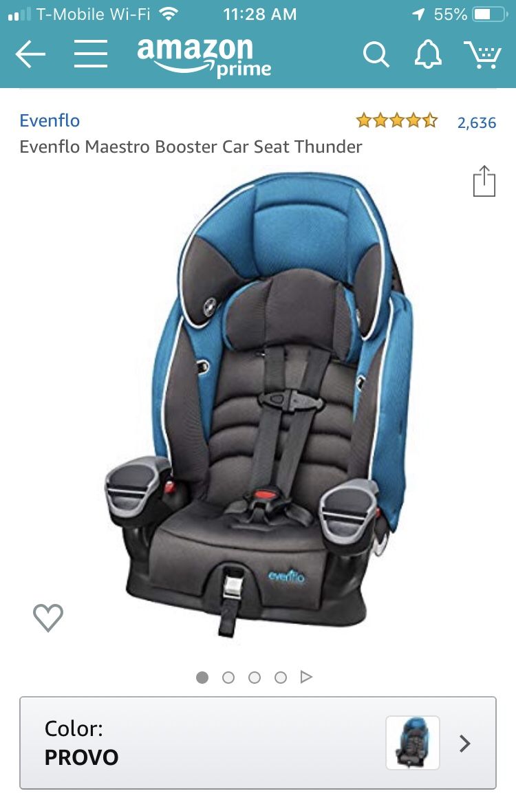 Evenflo Booster car seat with 5 point harness for Sale in Mercer Island