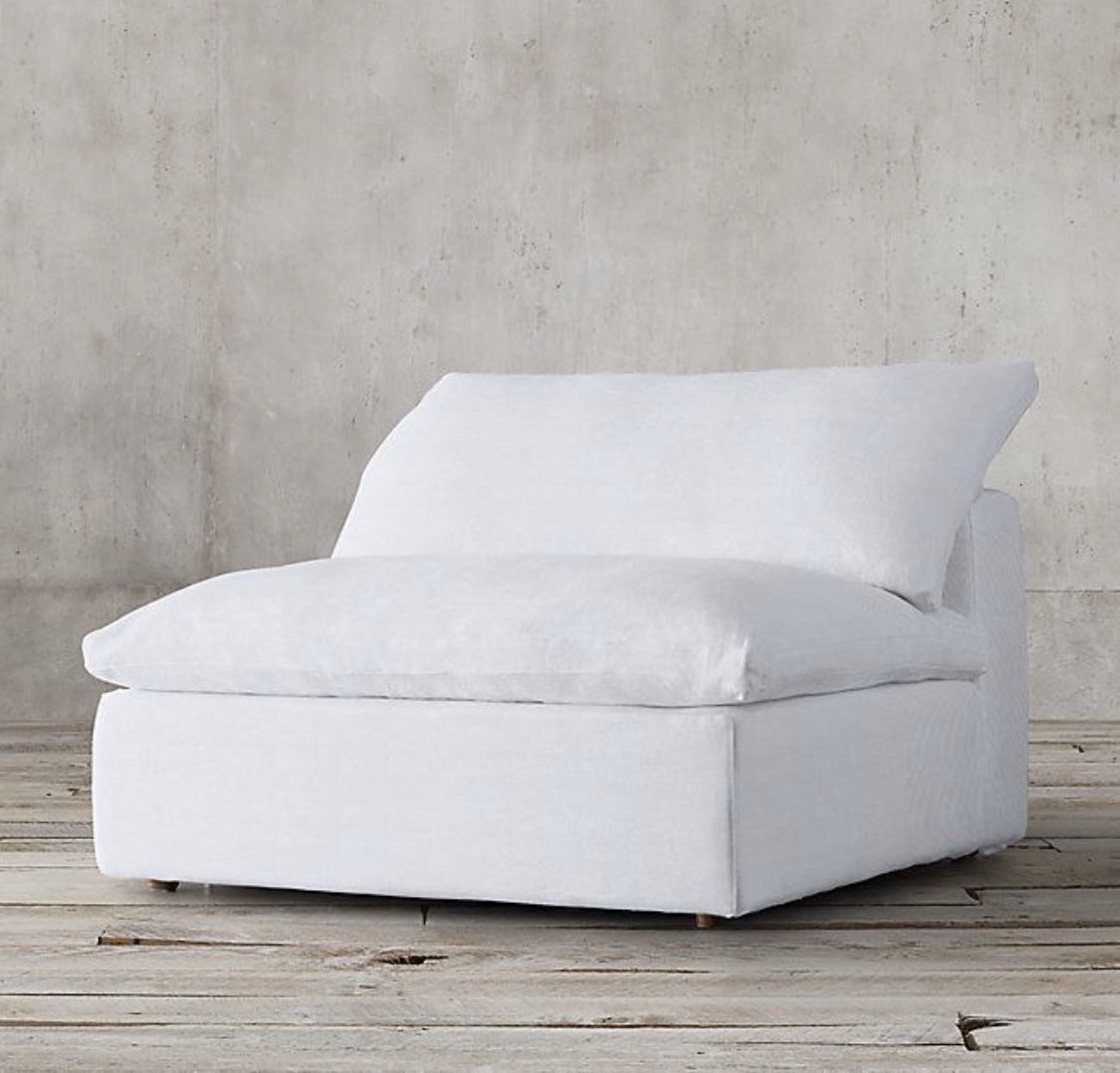 Restoration Hardware Cloud LUXE SLIPCOVERS ONLY (Armless) Perennials White Textured Weave RRP $1795+ 