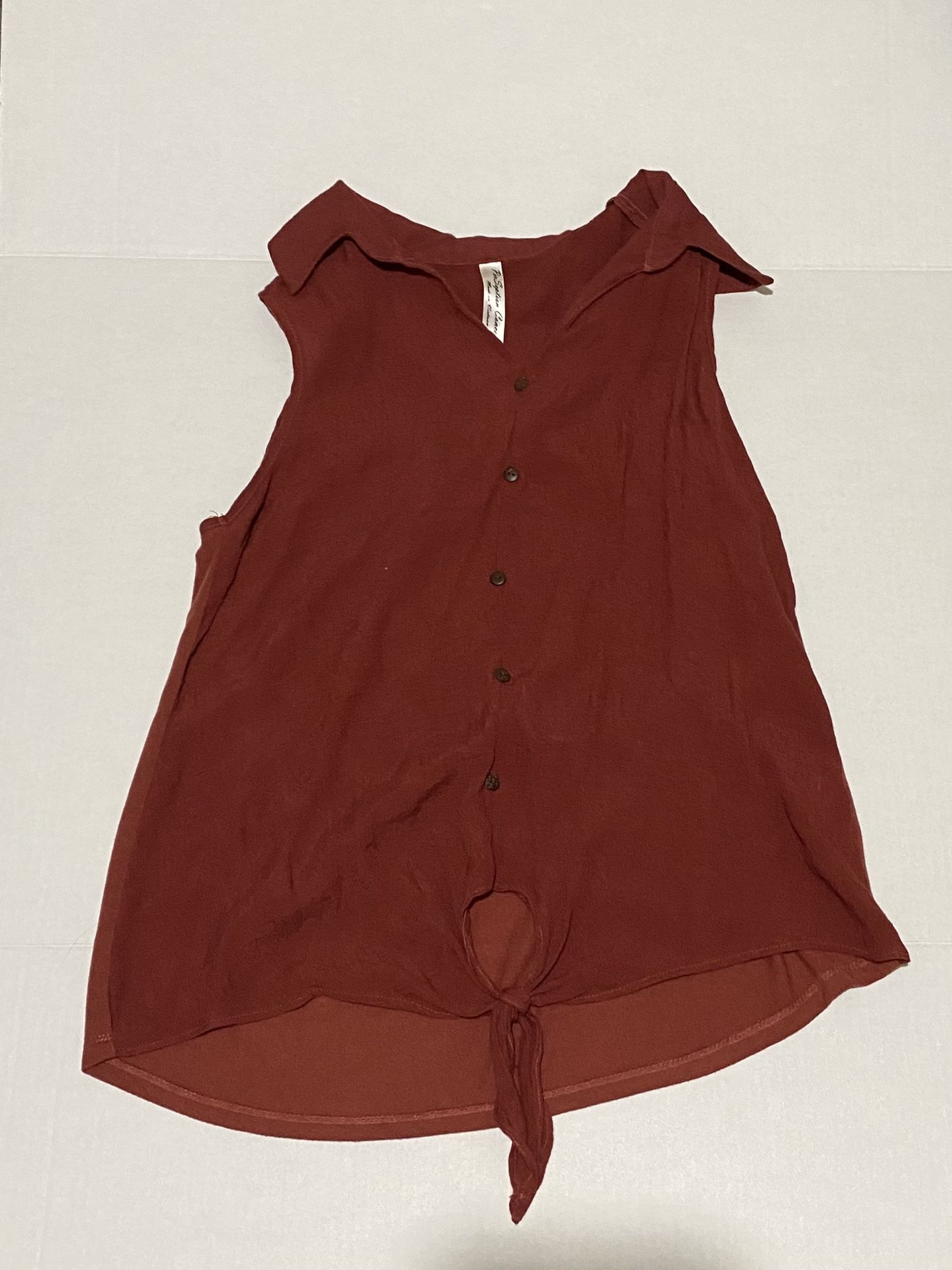 Collared Tank Top With Buttons