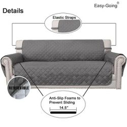 Easy-Going Sofa Slipcover Reversible Loveseat Cover Water Resistant Couch Cover Furniture Protector with Elastic Straps for Pets Kids Children Dog Cat Thumbnail