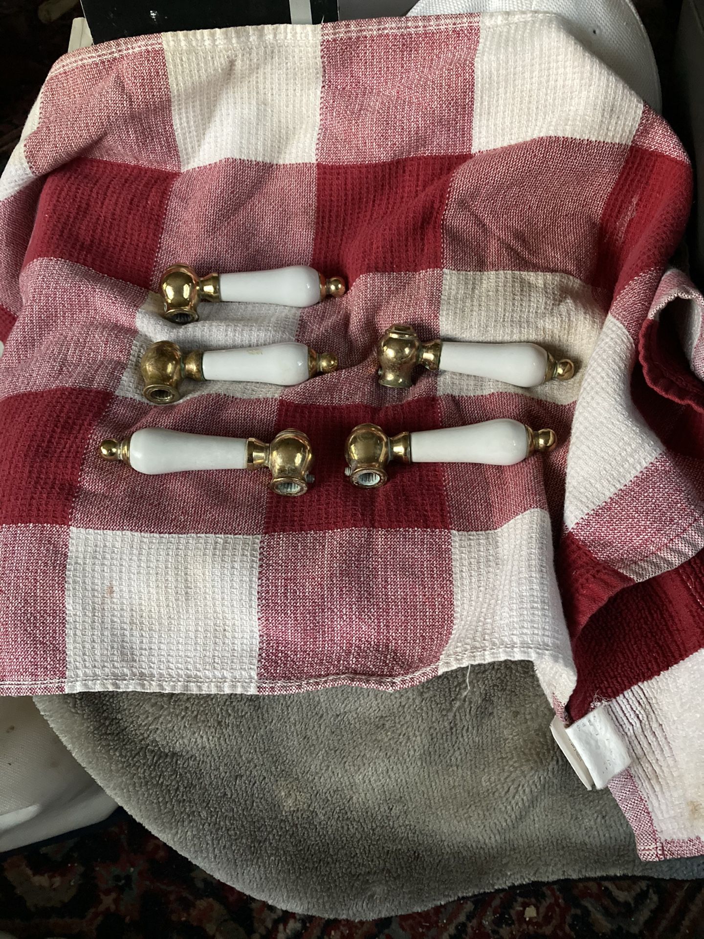 Porcelain And Brass Levers