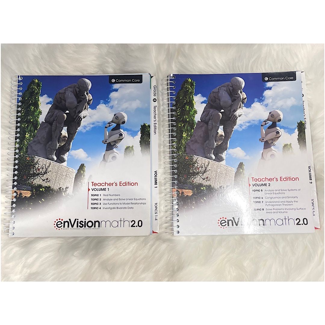 Envision math teacher s edition grade 8 volume 1 and 2 for sale in