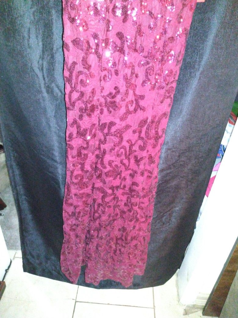 Burgundy Sequins Dress