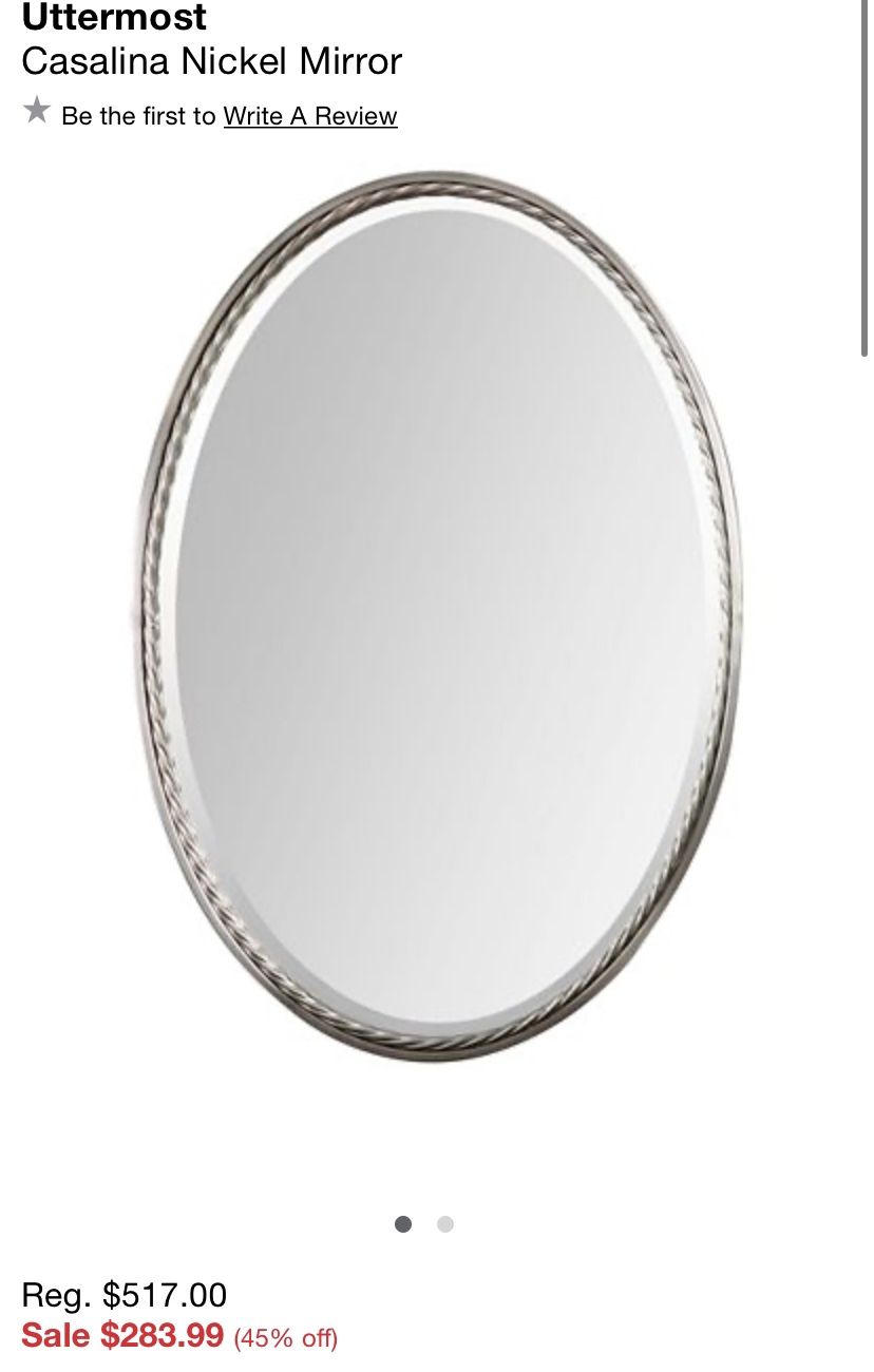 Uttermost Casalina Nickel Oval Mirror