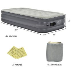 BRAND NEW  Giantex Air Mattress, Air Bed with Built-in Pump, High Elevated Raised - Grey - Twin Thumbnail