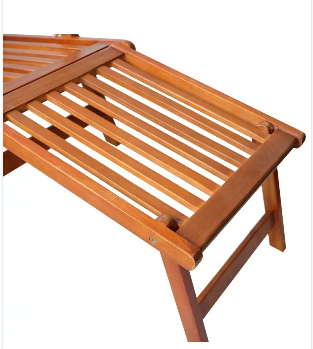 Outdoor Deck Chair with Footrest Solid Acacia Wood