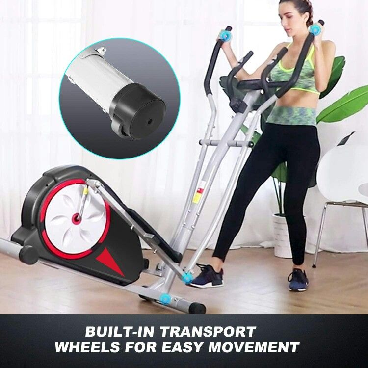 Portable Magnetic Elliptical Exercise Machine with LCD Display