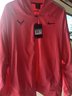 Nike Rafa Court Pink Jacket Tennis Rafa Nadal AT4367 679 US Open Champ Size XL Thumbnail