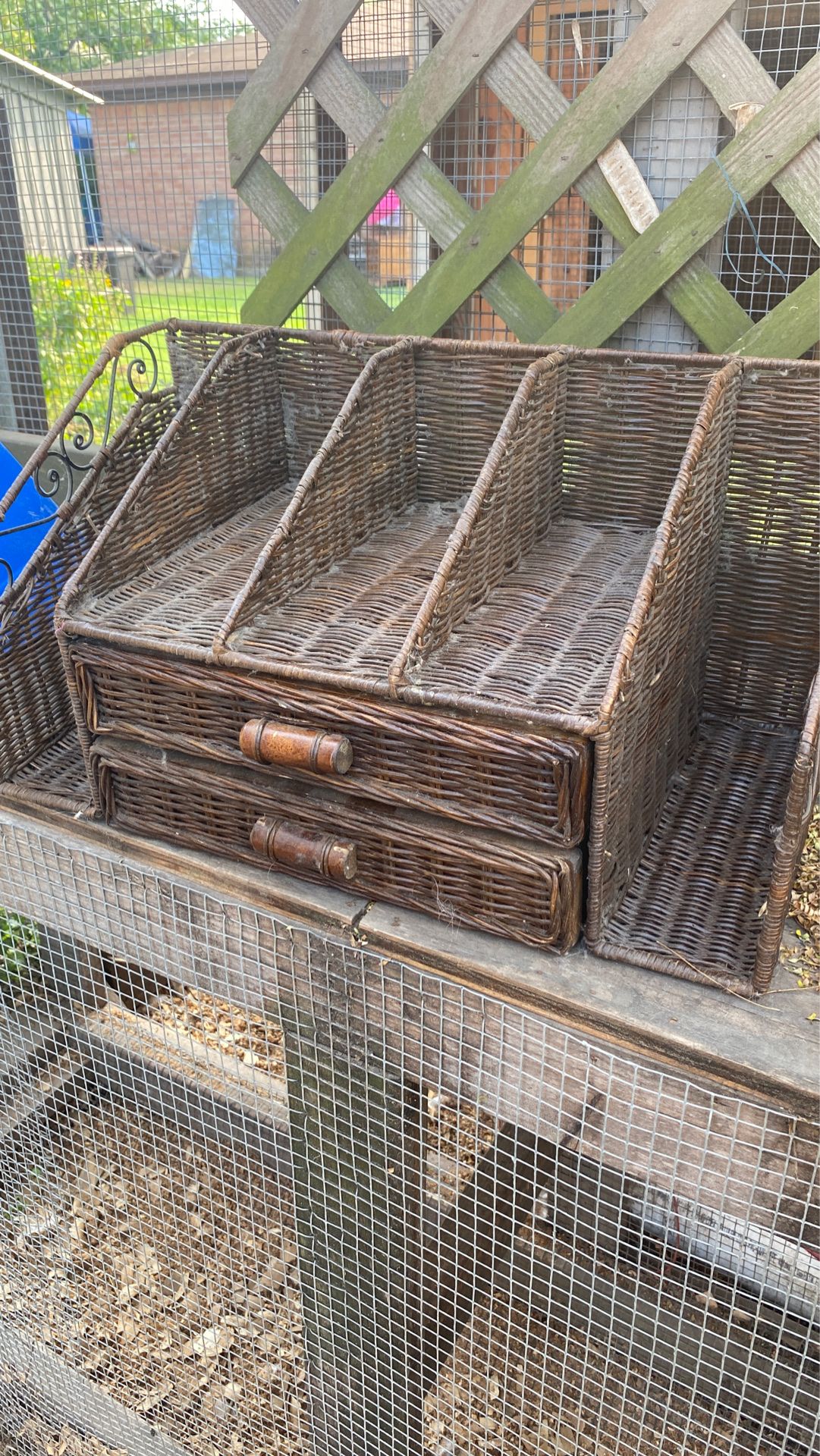 Wicker desk organizer