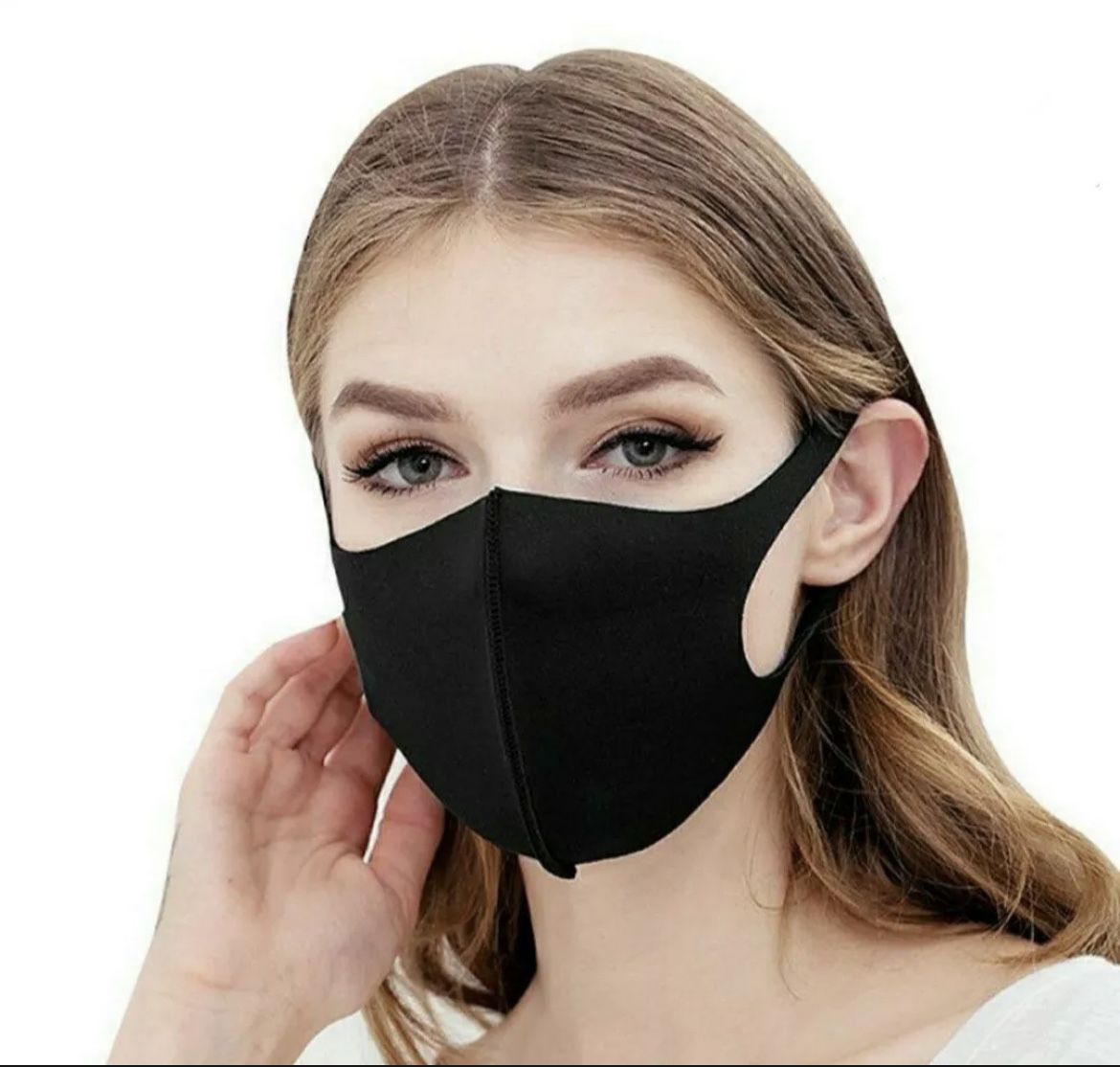 25 PCS Black Face Fashion Mask Washable Reusable 