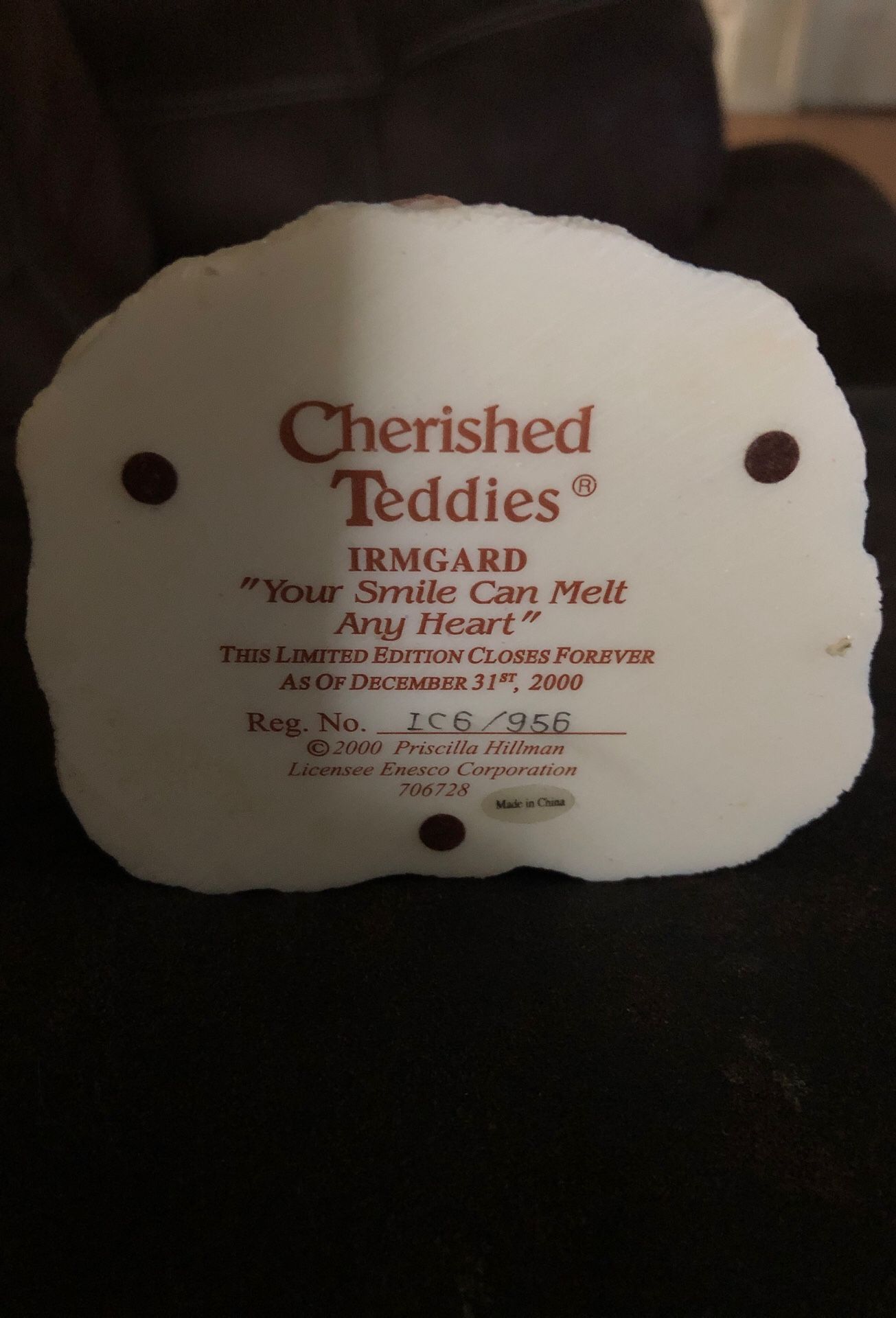 Cherished Teddies “Your smile can melt any heart”