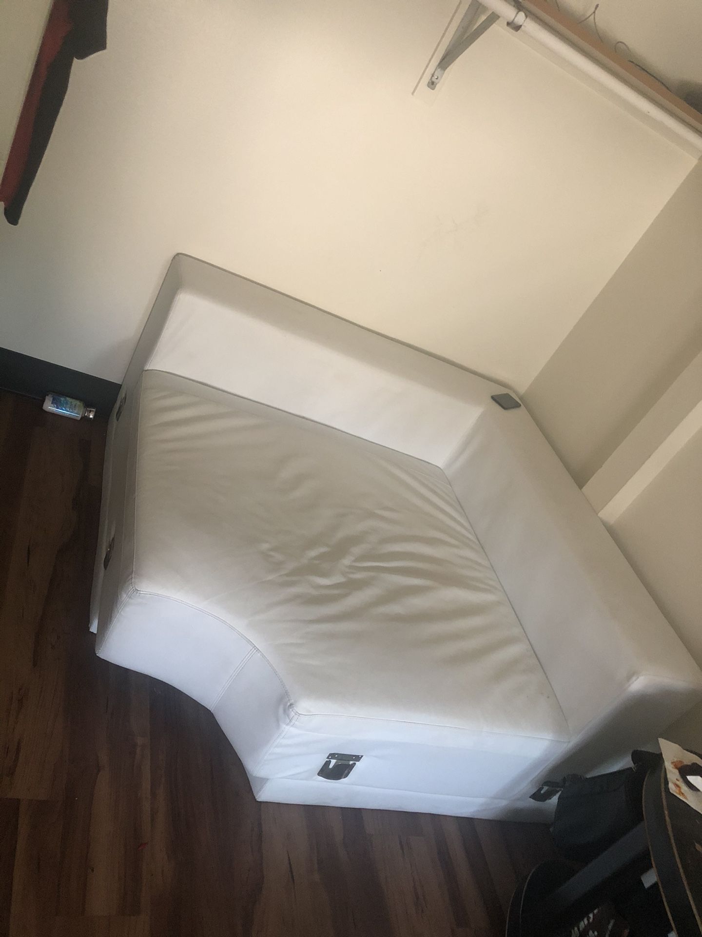 White leather couch