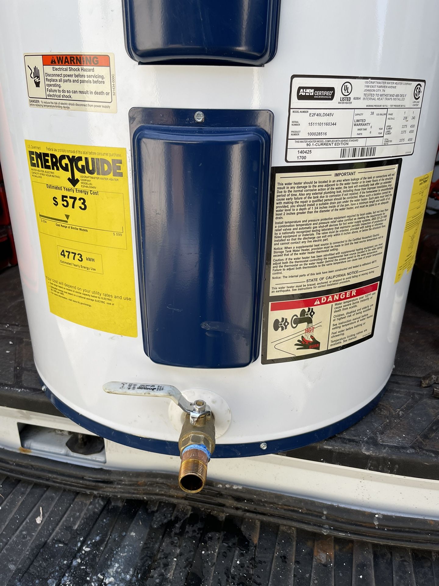 40 Gallon Low Water Heater