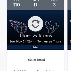 Lower Level 4th Row Titans v Texans Tickets Thumbnail