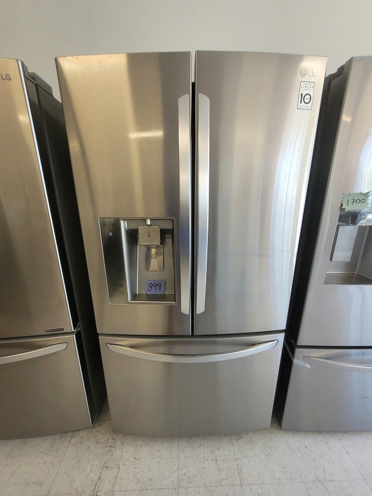 Lg Stainless Steel French Door Refrigerator Used Good Condition With 90day's Warranty 