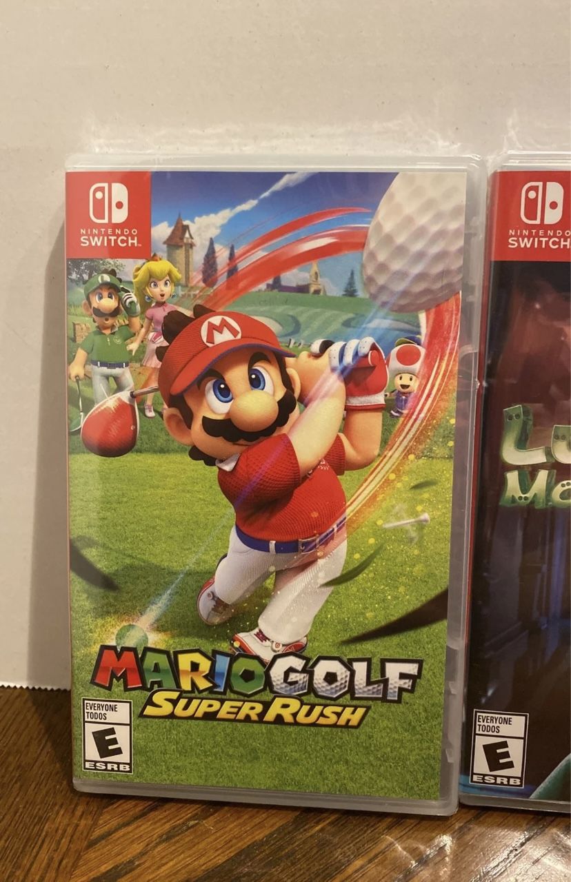 Nintendo Switch games Sealed bundle Mario Golf Luigi’s Mansion 3 Super Mario 3D World Browser’s Fury