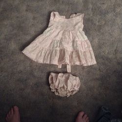 New Born Floral Design Sleeve Less Dress W/Under Panties3/6 Mos Thumbnail