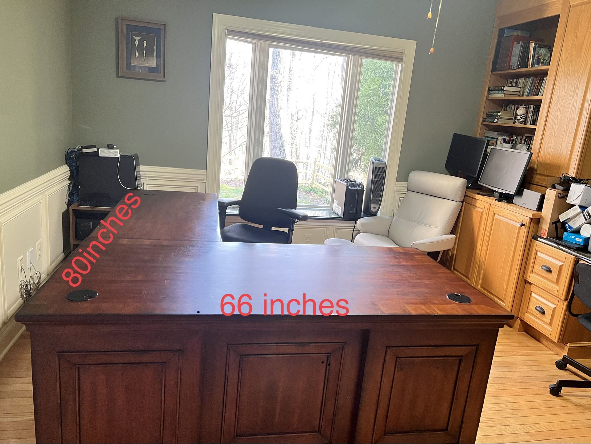 Aspenhome Richmond L Shaped Desk with power supple