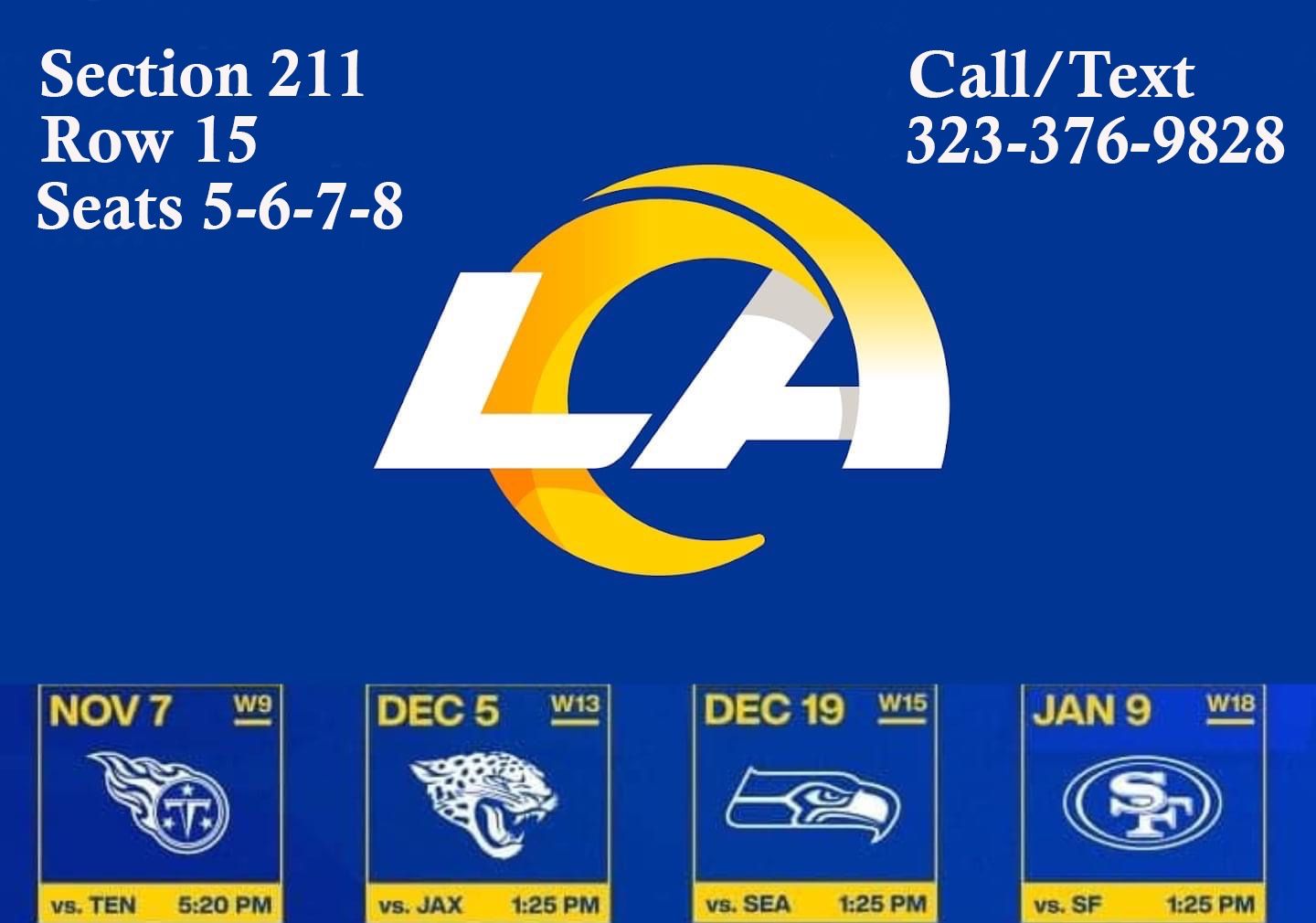 RAMS HOME GAMES AVAILABLE
