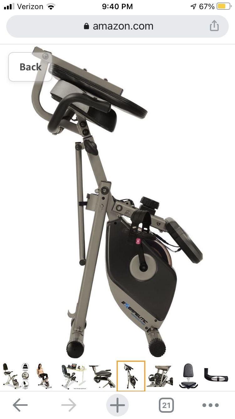 Folding Recumbent Bike + Pair of 8 LB Dumbbells