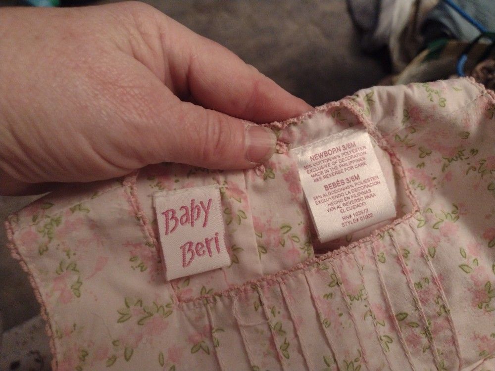 New Born Floral Design Sleeve Less Dress W/Under Panties3/6 Mos