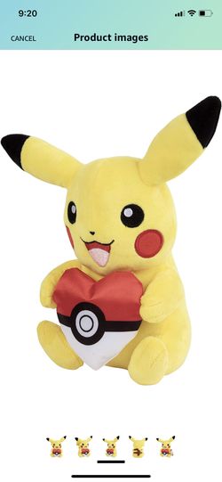 Pokémon Pikachu 8" Plush with Heart Poke Ball Thumbnail