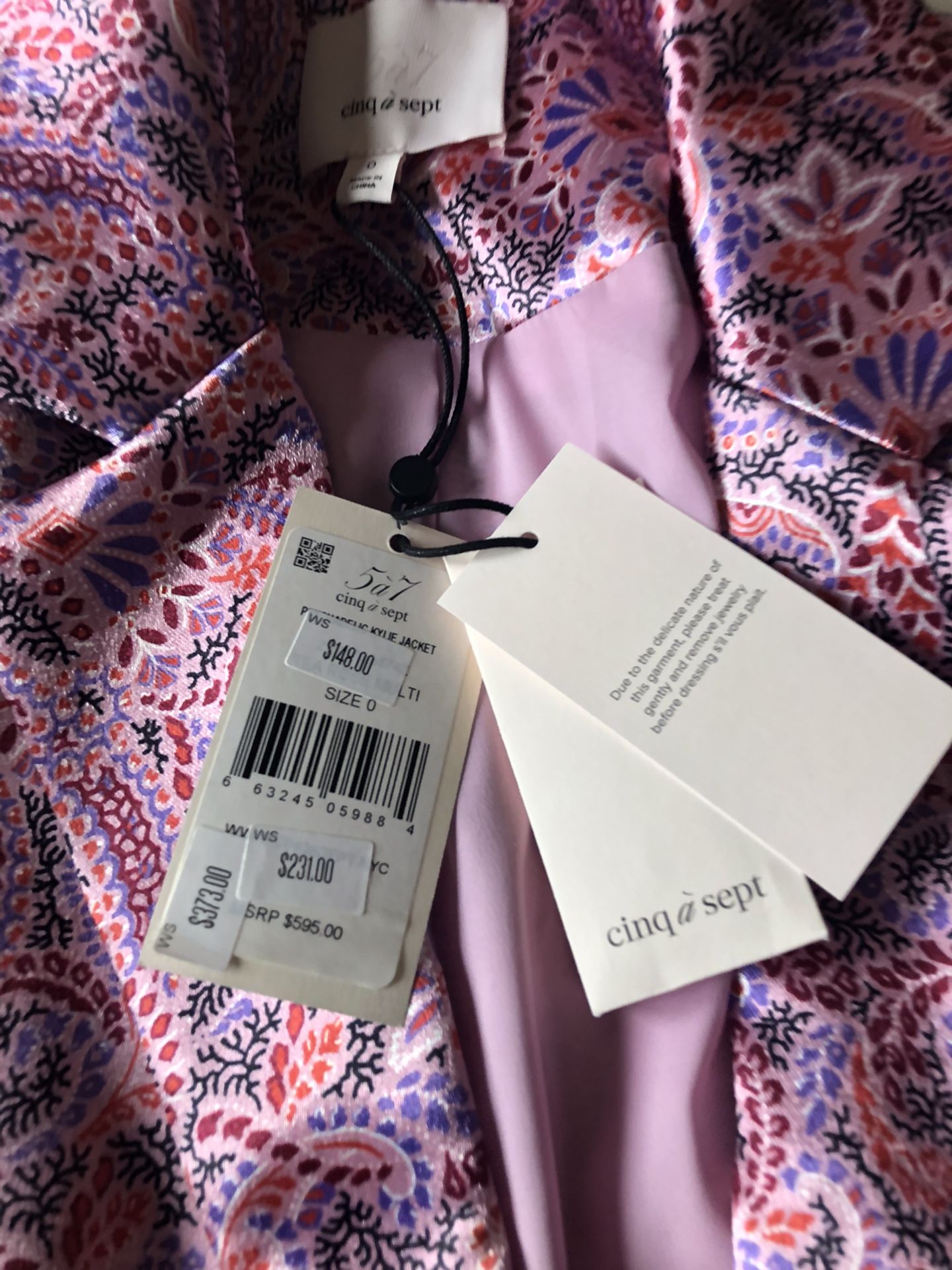 Blazer Pink Jacquard Size 0 New