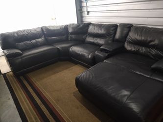 SOFA GENUINE 100% REAL LEATHER RECLINER ELECTRIC.. DELIVERY SERVICE AVAILABLE 🚚 Thumbnail