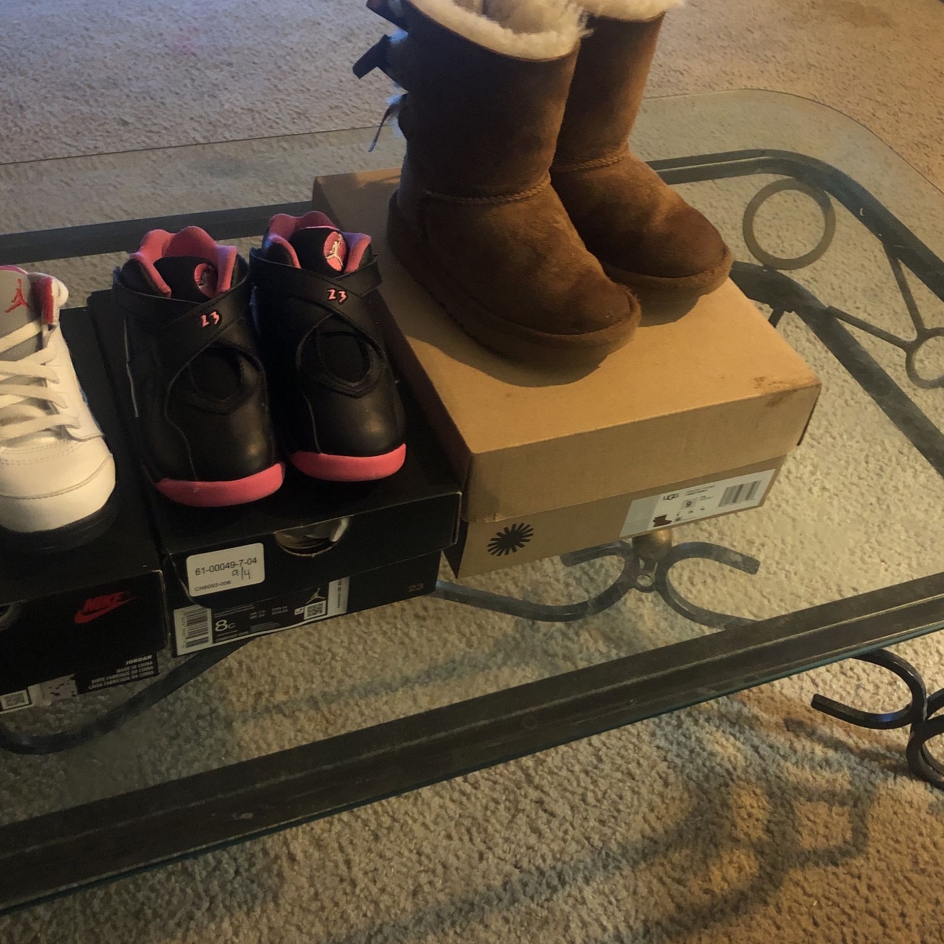 kids jordans in ugh boots