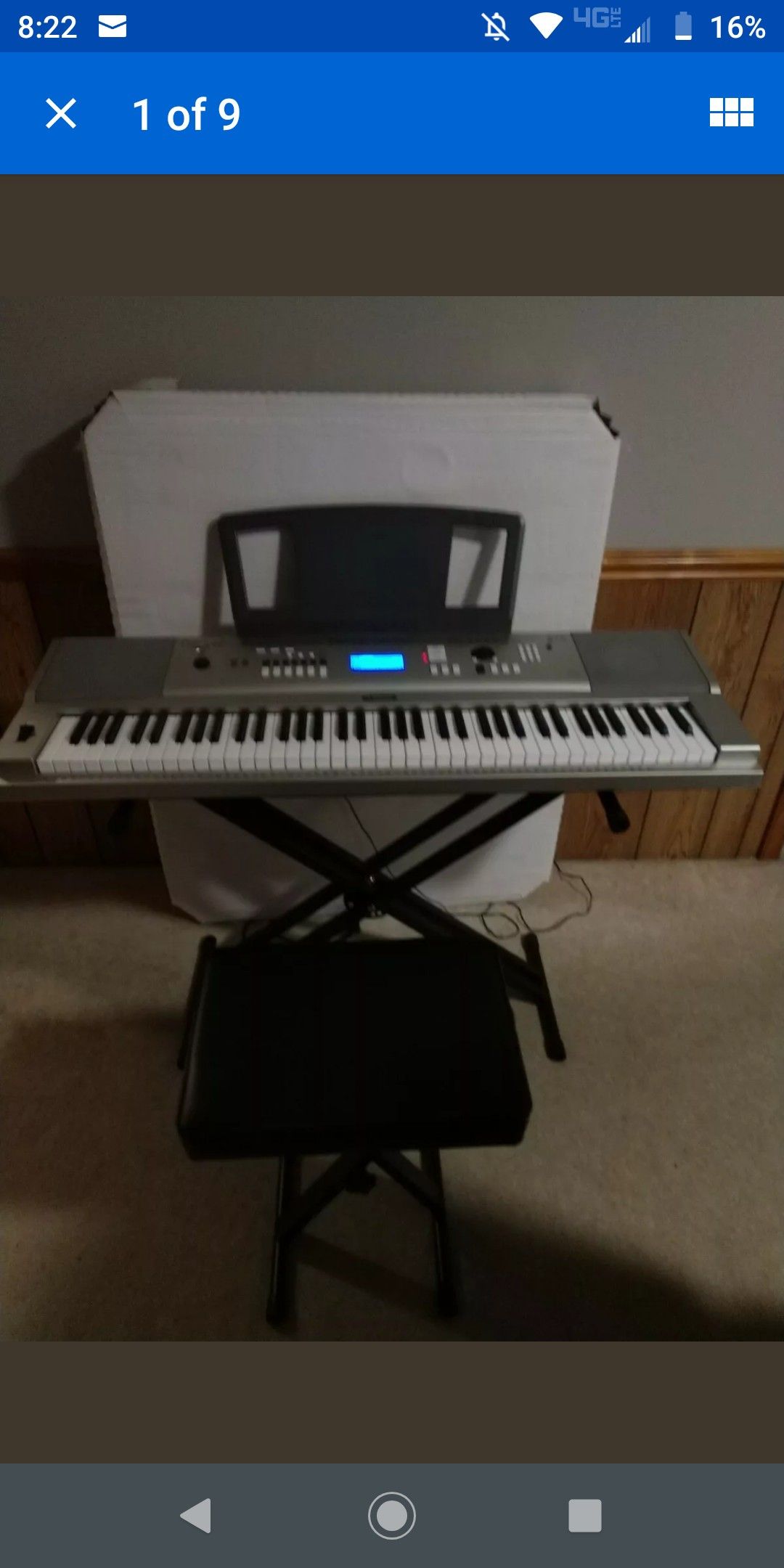 Yamaha YPG235 Grand Piano Keyboard, Stand, Seat, Foot Pedal for Sale