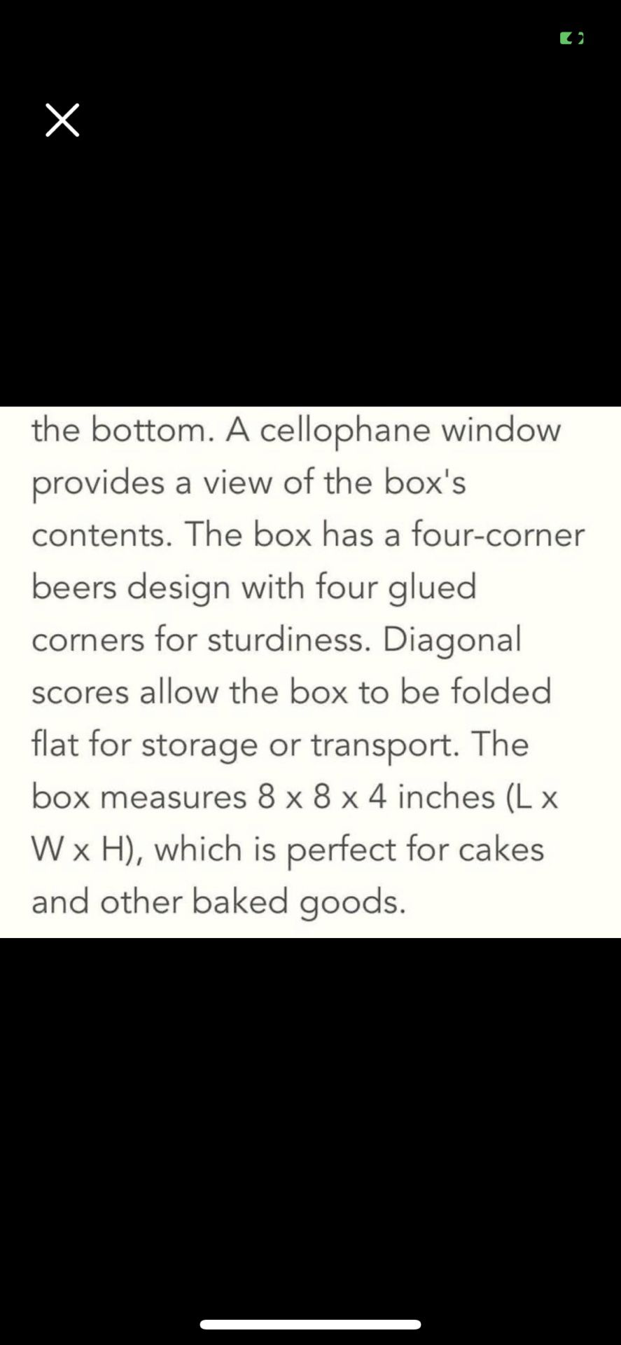 Cake Boxes Bakery Boxes Dessert Boxes White Window 8x8x4 (104 Count)