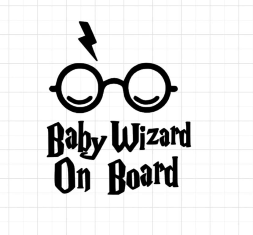 Baby Wizard On Board Vinyl Decal
