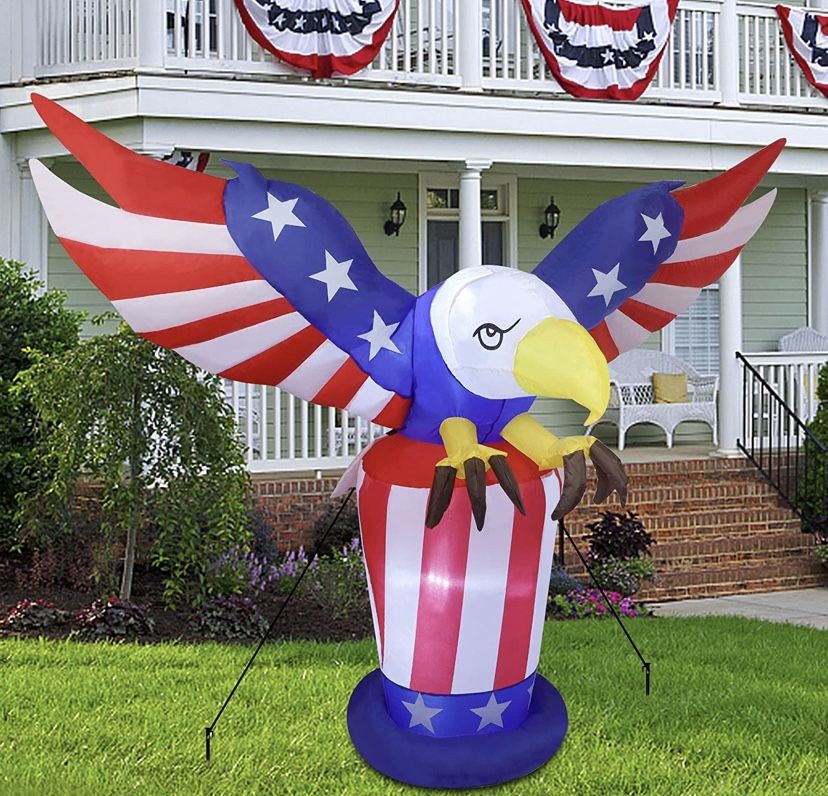 6 FT Long Patriotic Independence Day Airblown Inflatable Bald Eagle