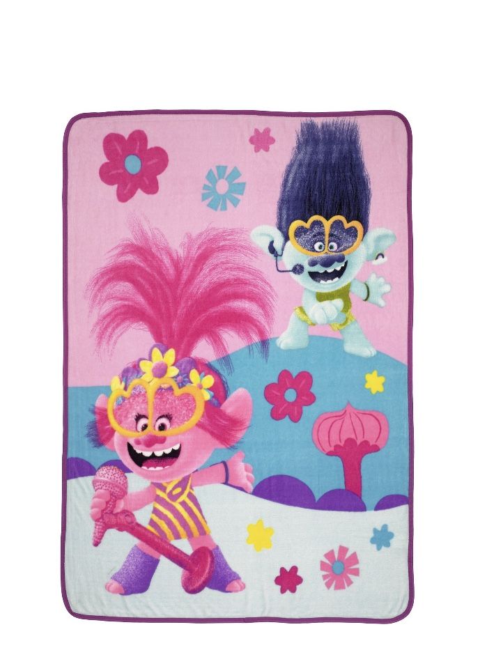 Trolls World Tour Kids Microfiber Coral Fleece Throw, 46"x60"