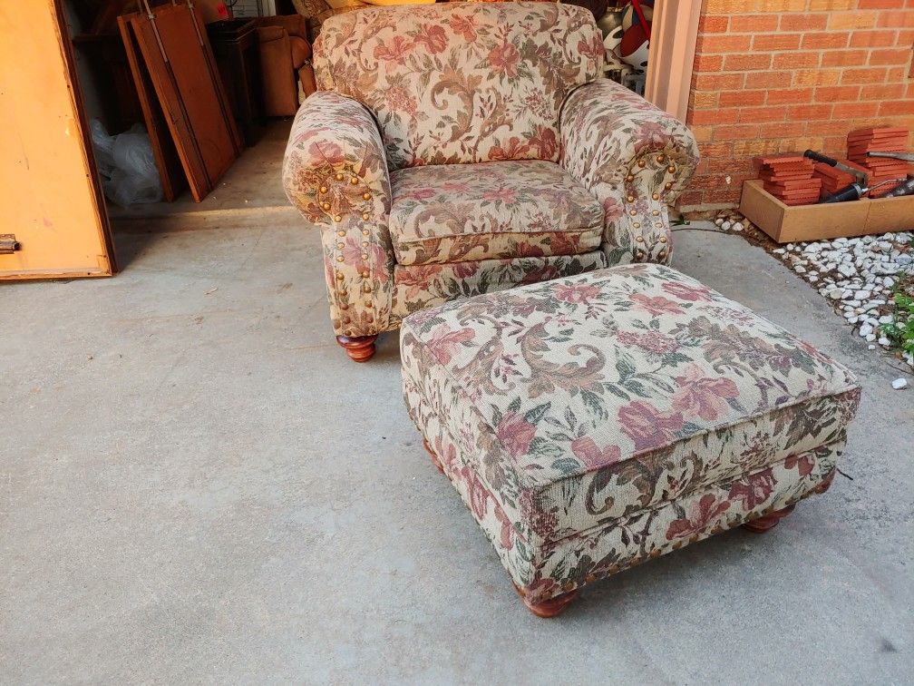 Nice comfortable chair and ottoman