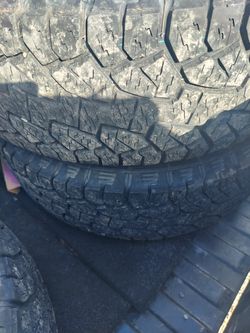 Wheels And Tires Are In Really Good Shape Worth Every Penny. 4 In The Set Are The Same The 5th Tire Is Full Size Spare. Goodyear,wrangler,RT/s Thumbnail