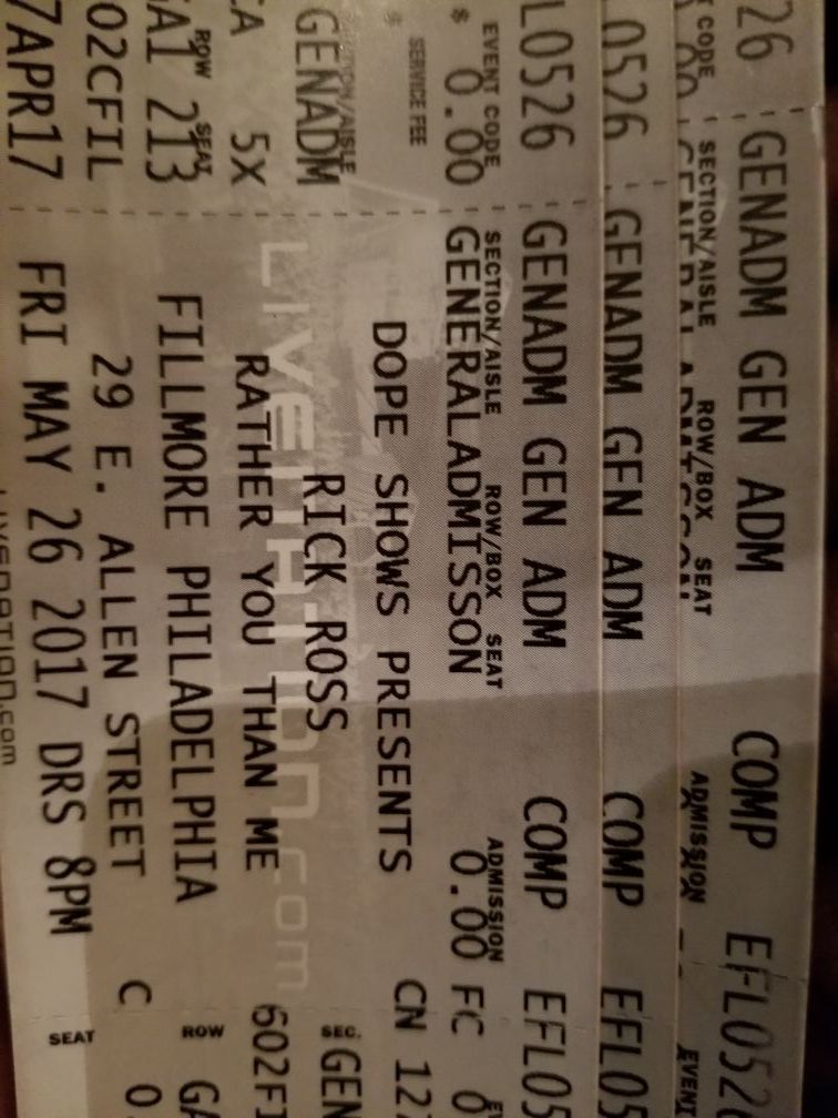Rick Ross Tickets @ the Filmore 5/26