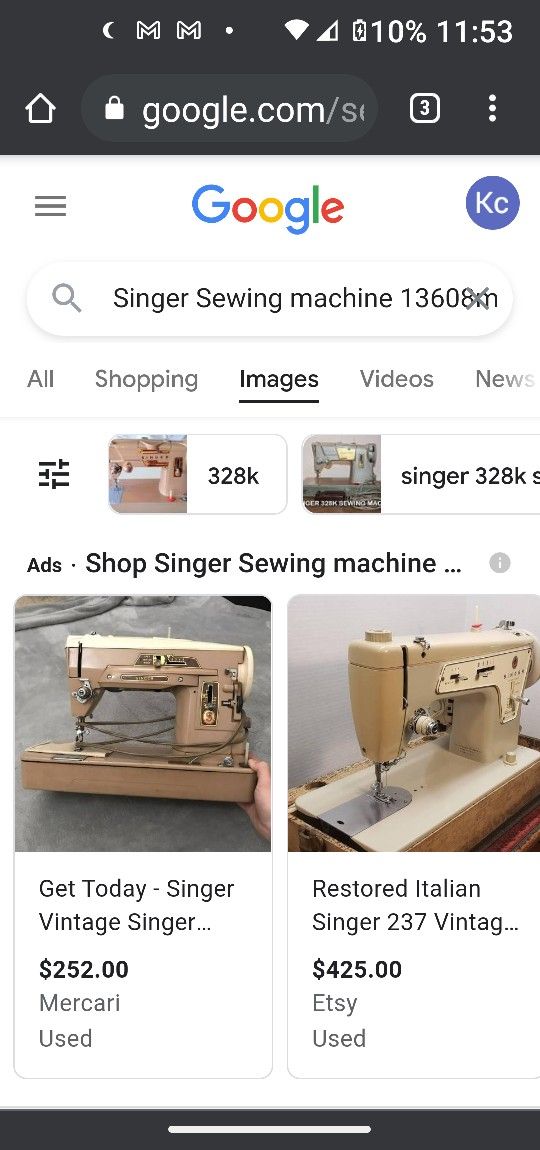 Singer Sewing Machine Model #13608M