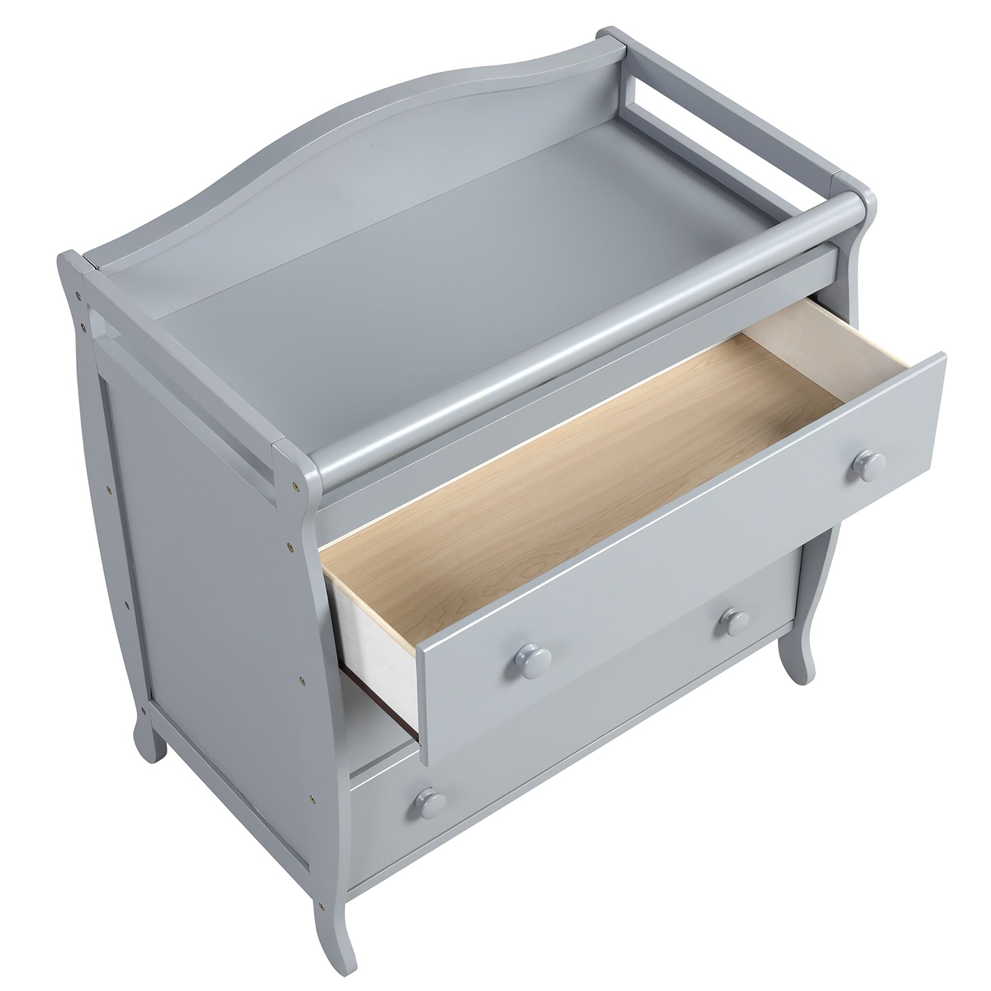 Costway 3-Drawer Dresser Changing Table w/Safety Belt Guardrails for Kids' Room