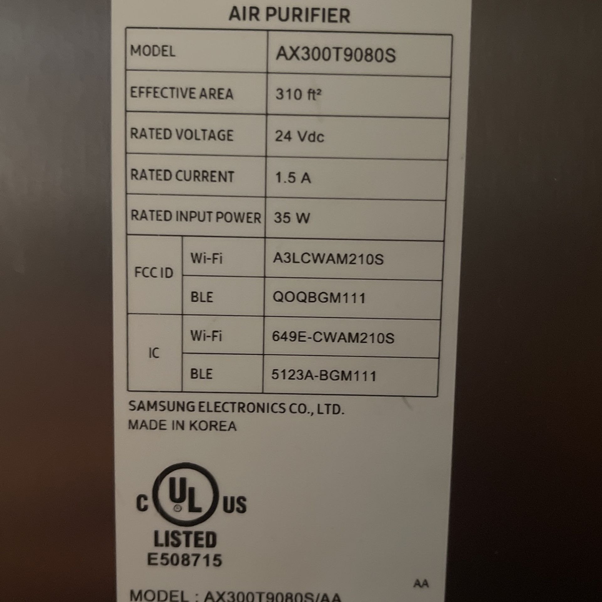 Samsung Air Purifier