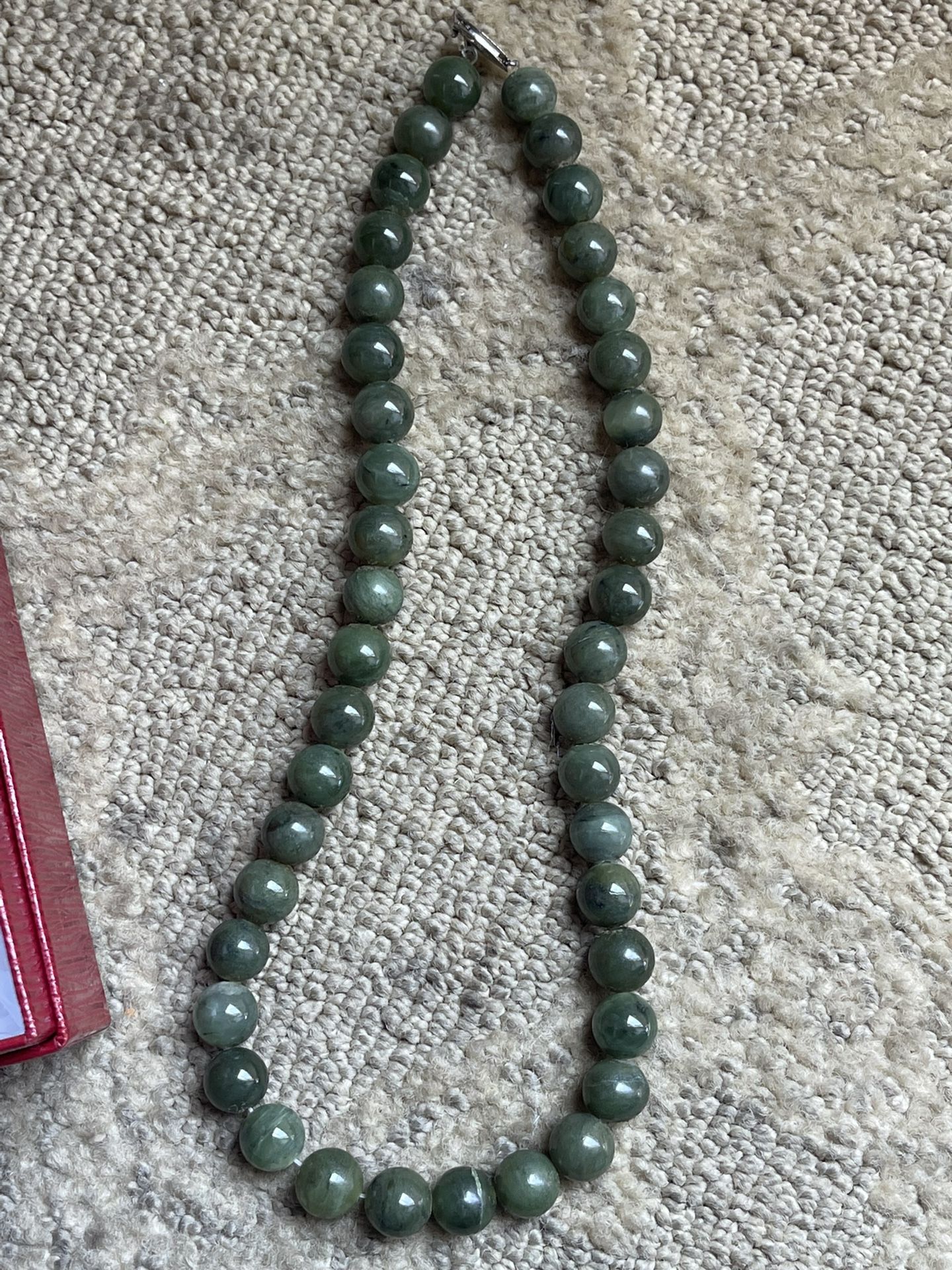 925 Sterling Silver Natural Jade Necklace