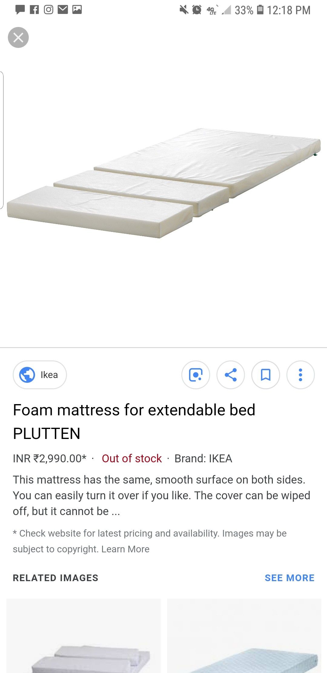 Ikea minnen adjustable bed