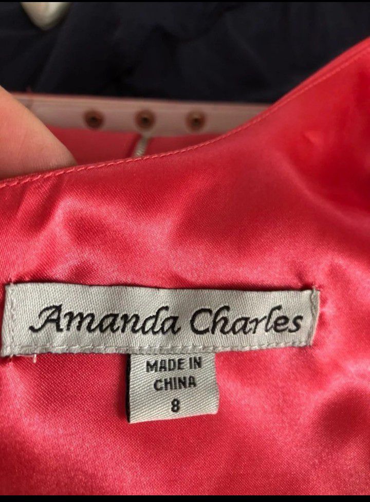 Amanda Charles Hot Pink Silk Dress