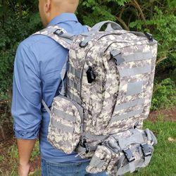 55L Military Tactical Backpack For Camping, Hiking, Trekking, Hunting, Bug Out Bag, Etc.  Thumbnail