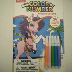 Mini Color by Number Unicorn Dreams- (Beaver Books) Thumbnail